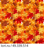 Abstract Vector Illustration Seamless Pattern Background with Falling Autumn Leaves. EPS10. Abstract Vector Illustration Seamless Pattern Background with Fa. Стоковая иллюстрация, агентство Ingram Publishing / Фотобанк Лори
