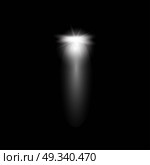 Vector searchlight. Black scene. Стоковая иллюстрация, агентство Ingram Publishing / Фотобанк Лори