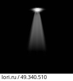 Vector searchlight. Black scene. Стоковая иллюстрация, агентство Ingram Publishing / Фотобанк Лори