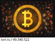 Golden bitcoin digital currency. vector illustration. Стоковая иллюстрация, агентство Ingram Publishing / Фотобанк Лори