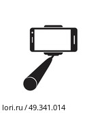 Selfie stick icon. Vector concept illustration for design. Стоковая иллюстрация, агентство Ingram Publishing / Фотобанк Лори