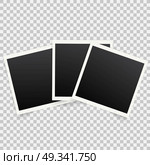 Set of template photo frames with shadow on transparent background. Vector illustration for your photos or memories. Scrapbook design. Стоковая иллюстрация, агентство Ingram Publishing / Фотобанк Лори