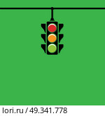 traffic light on a green background. Стоковая иллюстрация, агентство Ingram Publishing / Фотобанк Лори