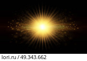 Star burst with sparkles. Gold glitter. Стоковая иллюстрация, агентство Ingram Publishing / Фотобанк Лори