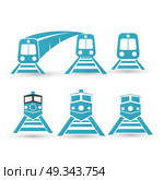 Vector isolated trains silhouettes set. Стоковая иллюстрация, агентство Ingram Publishing / Фотобанк Лори