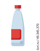 Plastic Bottle with Red Label. Plastic bottle with red label. Bottle of dairy. Bottle of milk. Plastic bottle icon. Retail store element. Simple drawing. Isolated vector illustration on white background. Стоковая иллюстрация, агентство Ingram Publishing / Фотобанк Лори
