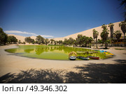  Oasis surrounded by sand dunes near Ica Peru. Стоковое фото, агентство Ingram Publishing / Фотобанк Лори