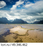 natural landscape at geirangerfjord . Norway mountain. Стоковое фото, агентство Ingram Publishing / Фотобанк Лори
