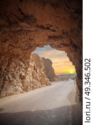 way through the cave in the mountain. The Andes, the Atacama, Peru. Стоковое фото, агентство Ingram Publishing / Фотобанк Лори