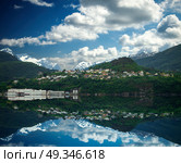 natural landscape at geirangerfjord . Norway mountain. Стоковое фото, агентство Ingram Publishing / Фотобанк Лори