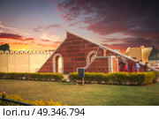 Jantar Mantar - the observatory, built in 1727-1734 gg. Rajput by Maharaja Sawai Jai Singh in which he founded shortly before the city of Jaipur. Стоковое фото, агентство Ingram Publishing / Фотобанк Лори
