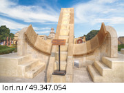 Jantar Mantar - the observatory, built in 1727-1734 gg. Rajput by Maharaja Sawai Jai Singh in which he founded shortly before the city of Jaipur. Стоковое фото, агентство Ingram Publishing / Фотобанк Лори