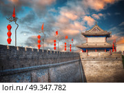 Wall around the old Chinese city of Xian. Xian Wall. Стоковое фото, агентство Ingram Publishing / Фотобанк Лори