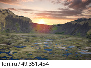Rano Kau volcano, Easter island (Chile). sunset. Rano Kau volcano, Easter island. Стоковое фото, агентство Ingram Publishing / Фотобанк Лори