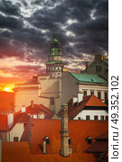 Cesky Krumlov - the city of South Bohemia Czech Republic region. Located on the Vltava River. declared a UNESCO World Heritage Site.. Cesky Krumlov . Стоковое фото, агентство Ingram Publishing / Фотобанк Лори
