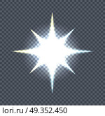 Glowing Star Sparkle Light Flashes Shiny Glitter. Glowing star, sparkle, light flashes, shiny glitter on transparency. Glow bright star light firework. Flash glow, sparkle illuminated, flare effect, shine explosion spark, starburst. Vector. Стоковая иллюстрация, агентство Ingram Publishing / Фотобанк Лори