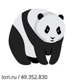 Giant Panda Bear Isolated on White.. Giant panda bear isolated on white. Animal native to south central China. Recognized by large, distinctive black patches around eyes, over ears, and across round body. Sticker for children. Vector. Стоковая иллюстрация, агентство Ingram Publishing / Фотобанк Лори
