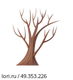 Bare Tree Without Leaves. Oak. Vector. Vector tree. Oak isolated on white. Bare tree without leaves. Oak is a tree or shrub in the genus Quercus of the beech family, Fagaceae. Oakley. Part of series of different trees. Vector illustration. Стоковая иллюстрация, агентство Ingram Publishing / Фотобанк Лори