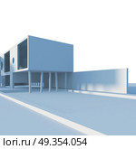 Constructivism style cottage 3d rendering. Constructivism style cottage. Building design and 3d model my own. Стоковое фото, агентство Ingram Publishing / Фотобанк Лори
