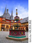 Wernigerode Rathaus Stadt city hall Harz Germany. Wernigerode Rathaus Stadt city hall in Harz Germany. Стоковое фото, агентство Ingram Publishing / Фотобанк Лори