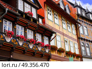 Wernigerode facades in Harz Germany Saxony. Wernigerode facades in Harz Germany at Saxony Anhalt. Стоковое фото, агентство Ingram Publishing / Фотобанк Лори
