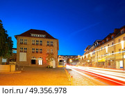 Nordhausen city at sunset in Thuringia Germany. Nordhausen city facades at sunset in Thuringia Germany. Стоковое фото, агентство Ingram Publishing / Фотобанк Лори