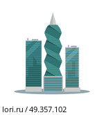 Panama-City Buildings Flat Vector Illustration. Panama-city buildings vector illustration. Skyscrapers in Panama capital. Modern architecture concept in flat style design. F F Revolution tower. Isolated on white background. Стоковая иллюстрация, агентство Ingram Publishing / Фотобанк Лори
