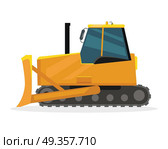 Bulldozer vector illustration. Flat design. Heavy construction machine for earthworks. Illustration for building concepts, city works infographics, icons or web design. Isolated on white background. Bulldozer Vector Illustration in Flat Design. Bulldozer Vector Illustration in Flat Design. Стоковая иллюстрация, агентство Ingram Publishing / Фотобанк Лори
