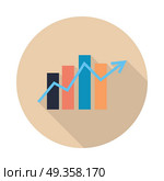 Diagram Icon with Long Shadow. Colour diagram icon with long shadow. Diagram icon. Concept of online business, commerce statistics, business analysis, information. Isolated object on white background. Vector illustration. Стоковая иллюстрация, агентство Ingram Publishing / Фотобанк Лори