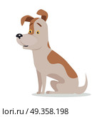 Jack Russell Terrier Dog Breed Isolated on White. Jack Russell Terrier dog breed isolated on white. Parson Russell Terrier. Sturdy, tough, and tenacious working dog. Cartoon puppy. Home pet. Child fun pattern icon. Vector illustration. Стоковая иллюстрация, агентство Ingram Publishing / Фотобанк Лори
