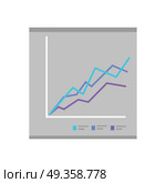 Color Diagram on Gray Background. Colour diagram on gray background. Diagram icon in flat. Concept of online business, commerce statistics, business analysis, information. Isolated object on gray background. Vector illustration. Стоковая иллюстрация, агентство Ingram Publishing / Фотобанк Лори