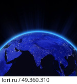 India city lights at night 3d rendering. India city lights at night. Elements of this image furnished by NASA 3d rendering. India city lights at night 3d rendering. Стоковое фото, агентство Ingram Publishing / Фотобанк Лори