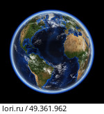 Atlantic 3d rendering planet. Atlantic. Earth space model, maps courtesy of NASA 3d rendering. Atlantic 3d rendering planet. Стоковое фото, агентство Ingram Publishing / Фотобанк Лори