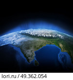 Himalayas mountains planet 3d rendering. Himalayas mountains. Earth lights 3d rendering, maps courtesy of NASA. Стоковое фото, агентство Ingram Publishing / Фотобанк Лори