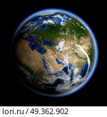 Asia and Europe 3d rendering. Asia and Europe. Earth space model, maps courtesy of NASA 3d rendering. Asia and Europe 3d rendering. Стоковое фото, агентство Ingram Publishing / Фотобанк Лори