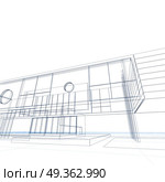 Blueprint on white 3d rendering. Blueprint on white. Building design and 3d rendering model my own. Blueprint on white 3d rendering. Стоковое фото, агентство Ingram Publishing / Фотобанк Лори