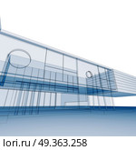 Blueprint on white 3d rendering. Blueprint on white. Building design and 3d rendering model my own. Blueprint on white 3d rendering. Стоковое фото, агентство Ingram Publishing / Фотобанк Лори