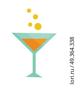 Glass with Champagne Isolated. Martini Cocktail. Glass with champagne isolated on white. Martini glass. Cocktail glass, stemmed glass with inverted cone bow. Glass of wine. Degustation or tasting. Cocktail icon or symbol. Vector illustration. Стоковая иллюстрация, агентство Ingram Publishing / Фотобанк Лори