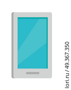 Mobile Phone Icon Isolated on White.. Mobile phone icon isolated on white. Cellphone communicator. Communication device. For mobile appliances, web design, buttons. Telephone or smartphone symbol. Flat style design. Vector illustration. Стоковая иллюстрация, агентство Ingram Publishing / Фотобанк Лори