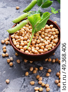 Chickpeas, the basis of vegetarian cuisine. Nut - a food product popular in the Middle East, for cooking traditional dishes of Middle Eastern cuisines. Стоковое фото, агентство Ingram Publishing / Фотобанк Лори