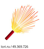 Sparkler isolated pyrotechnic devices for festivals. Salute elements for celebration of different holidays and parties, amazing firework. Bright sparks used for aesthetic and entertainment purposes.. Sparkler. Set of Fireworks. Pyrotechnic Devices. Стоковая иллюстрация, агентство Ingram Publishing / Фотобанк Лори