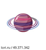 Saturn planet. Sixth planet from Sun and second largest in Solar System. Gas giant with average radius nine times that of Earth. Outer space, galaxy and earth. Astronomy. Sun system. Universe. Vector. Saturn Planet. Sun System. Universe. Vector. Стоковая иллюстрация, агентство Ingram Publishing / Фотобанк Лори