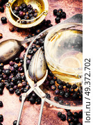 Healing, therapeutic tea from dried juniper berries. Tea with juniper. Стоковое фото, агентство Ingram Publishing / Фотобанк Лори