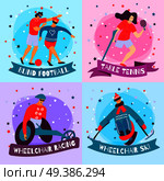 Disabled People Sport Flat Icon Set. Стоковая иллюстрация, агентство Ingram Publishing / Фотобанк Лори
