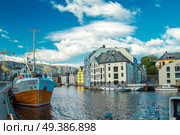 Alesund is a city in the Norwegian fjords. Стоковое фото, агентство Ingram Publishing / Фотобанк Лори