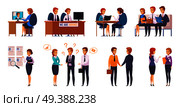 Recruitment hiring hunting HR cartoon characters set of human resources representatives and applicants with flat pictograms vector illustration. Job Applicants Interviewers Collection. Стоковая иллюстрация, агентство Ingram Publishing / Фотобанк Лори