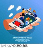 Advertising Agency Isometric Composition. Стоковая иллюстрация, агентство Ingram Publishing / Фотобанк Лори