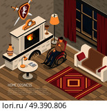 Fire Place Cosiness Isometric Illustration. Стоковая иллюстрация, агентство Ingram Publishing / Фотобанк Лори