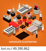 Chocolate Manufacture Vector Illustration. Стоковая иллюстрация, агентство Ingram Publishing / Фотобанк Лори