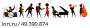 Jazz Musicians Icon Set. Стоковая иллюстрация, агентство Ingram Publishing / Фотобанк Лори